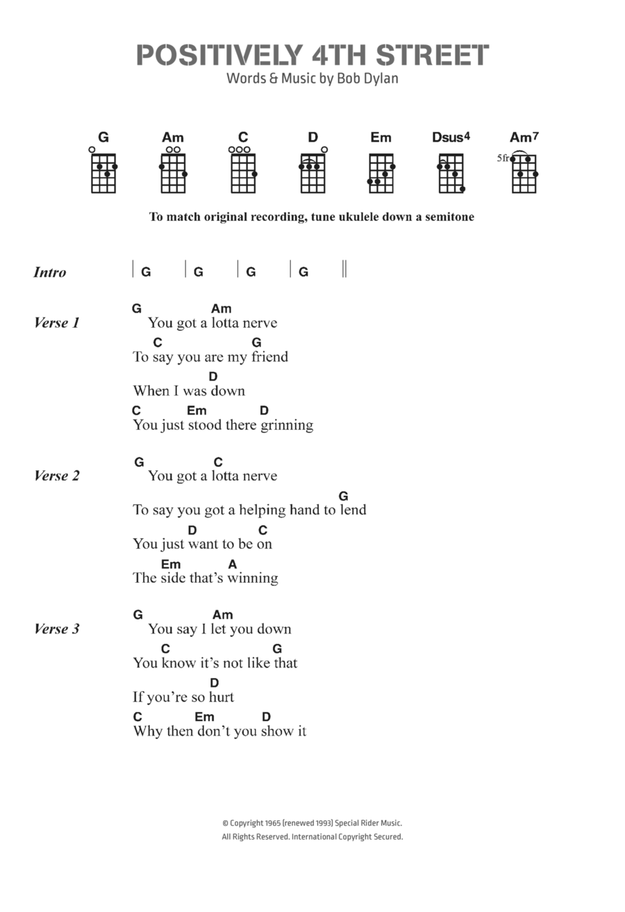 Positively 4th Street Ukulele scores gallery preview page 1