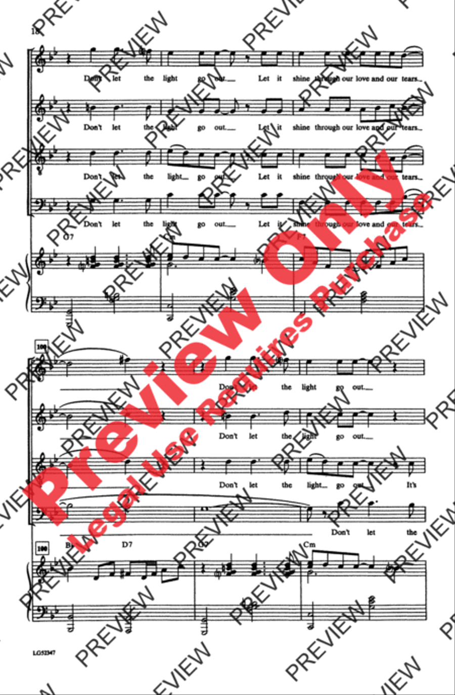 Light One Candle 4-Part scores gallery preview page 18