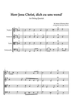 Book cover for Bach's Choral - "Herr Jesu Christ, dich zu uns wend" (String Quartet)