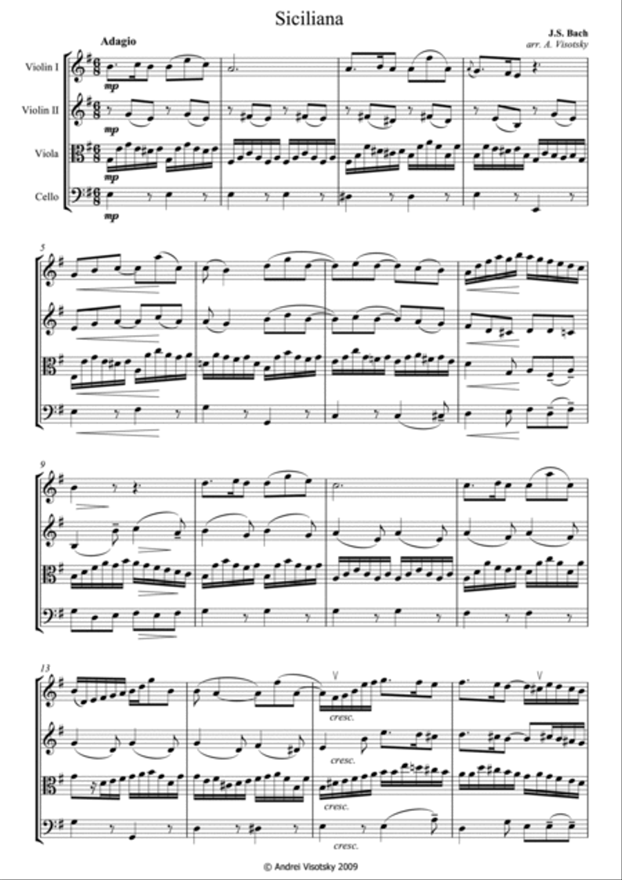 Siciliana Siciliana String Quartet scores gallery preview page 2