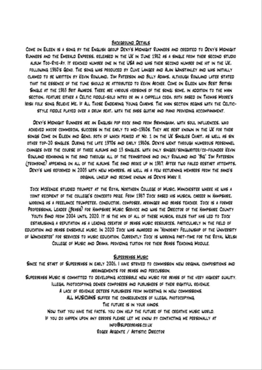 Come On Eileen Come On Eileen Brass Ensemble scores gallery preview page 2