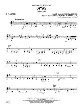 Sway (Quien Sera) - Bb Clarinet 3