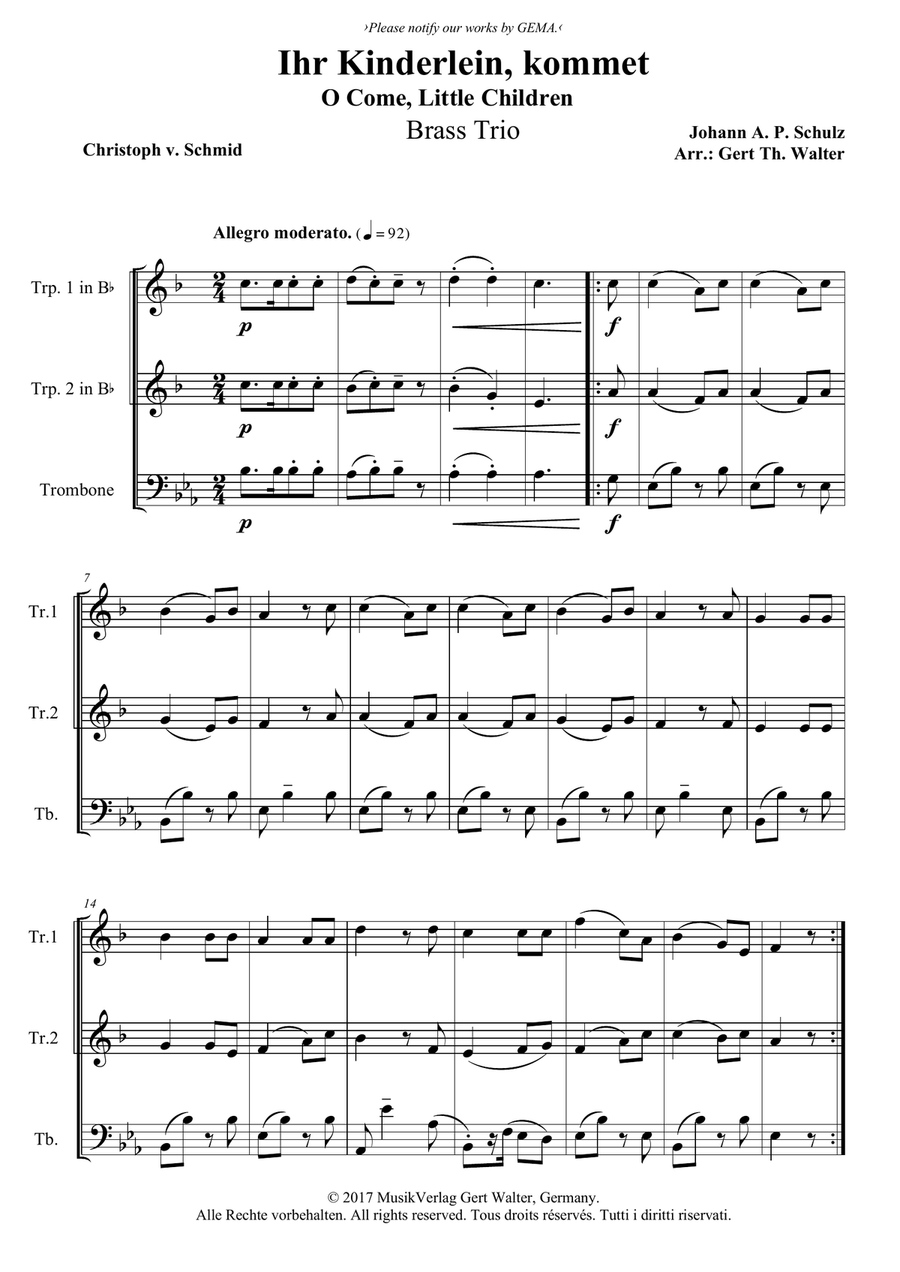 O Come, Little Children O Come, Little Children Christmas scores gallery preview page 1