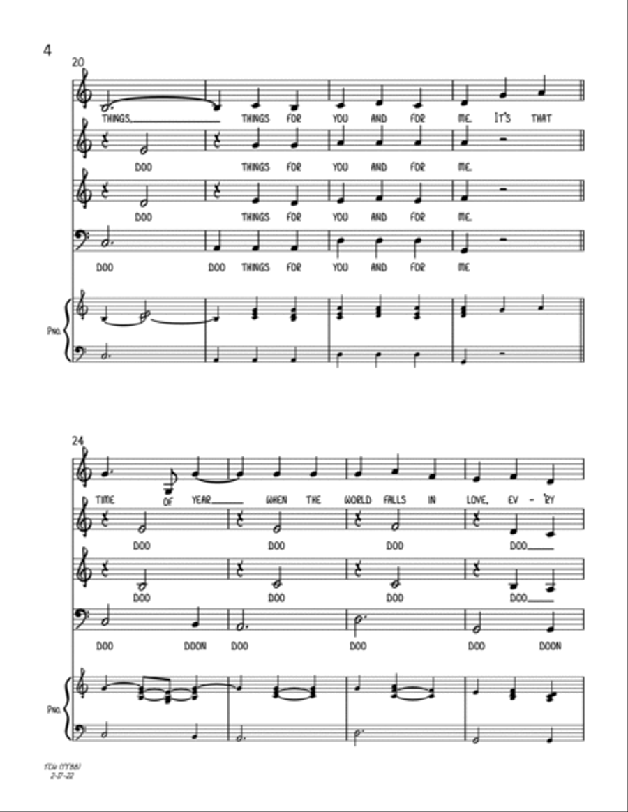 The Christmas Waltz TTBB scores gallery preview page 4