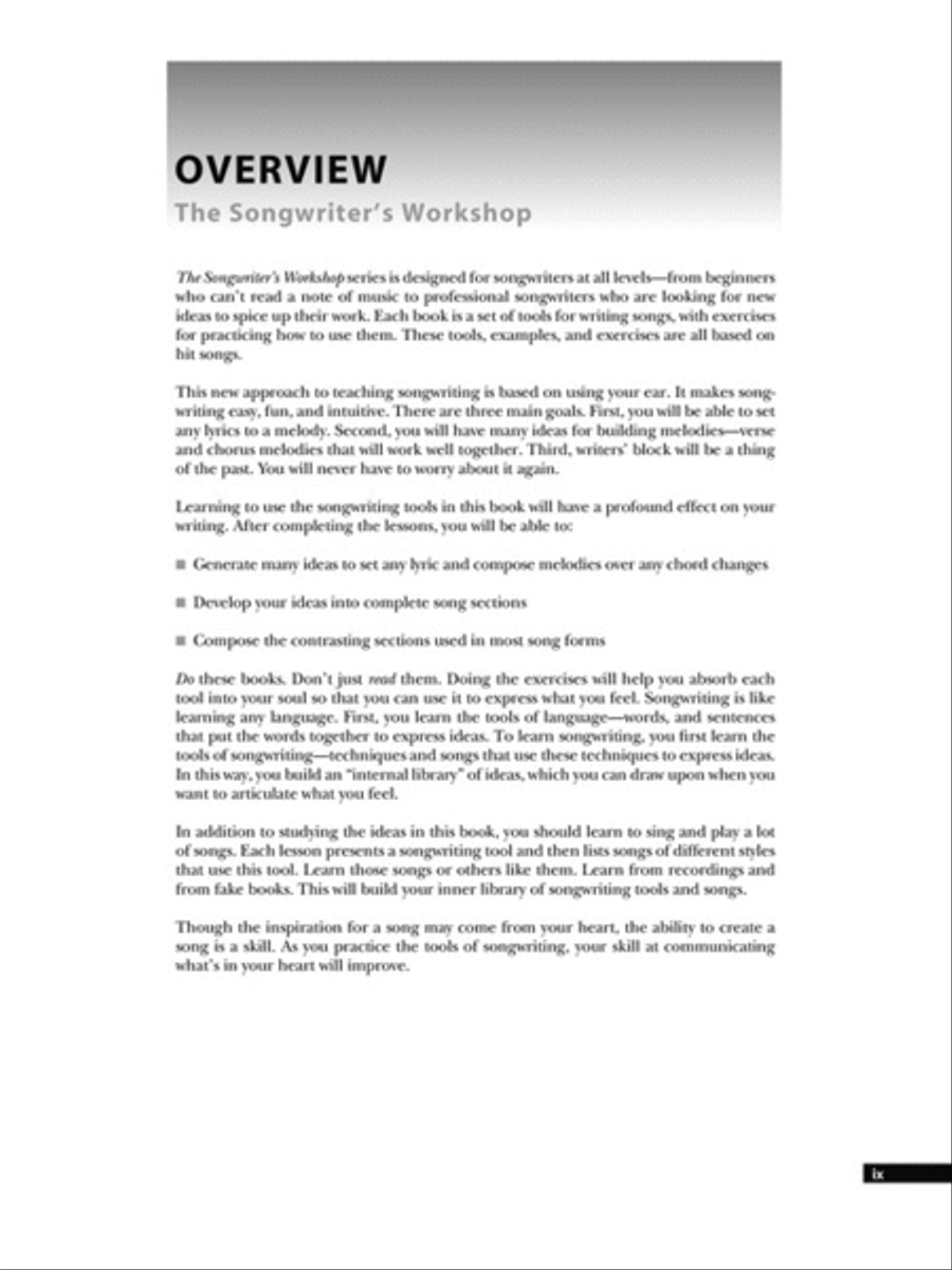 The Songwriter's Workshop: Melody Collection / Songbook scores gallery preview page 4