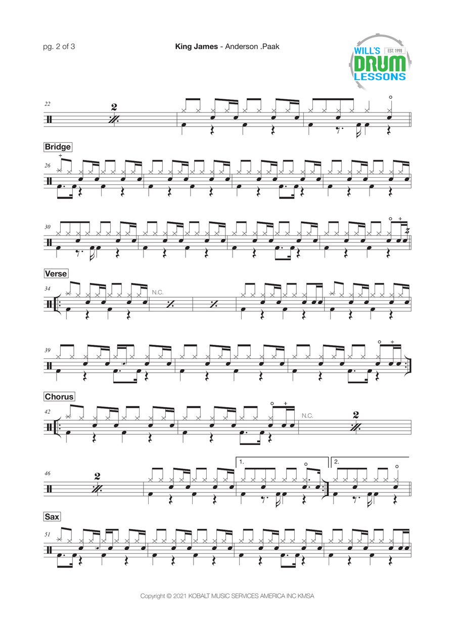 King James Drum Set scores gallery preview page 2