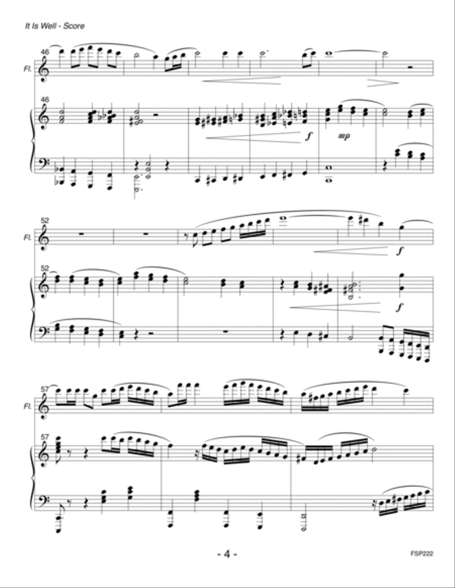 IT IS WELL WITH MY SOUL - FLUTE SOLO with Piano Accompaniment Flute Solo scores gallery preview page 4
