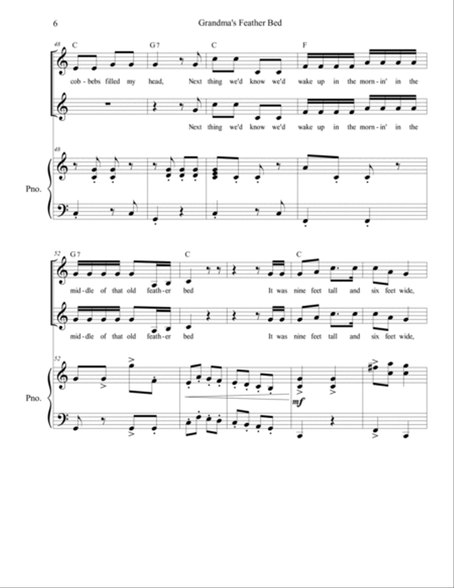 Grandma's Feather Bed Mezzo-Soprano Voice scores gallery preview page 6