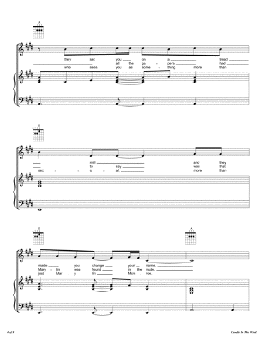 Candle In The Wind Candle In The Wind Voice scores gallery preview page 5