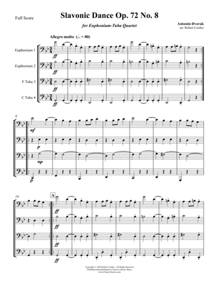 Book cover for Slavonic Dance, Op. 72, No. 8 for Euphonium-Tuba Quartet