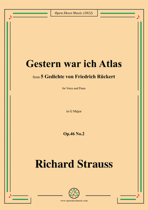Richard Strauss-Gestern war ich Atlas,in G Major,Op.46 No.2