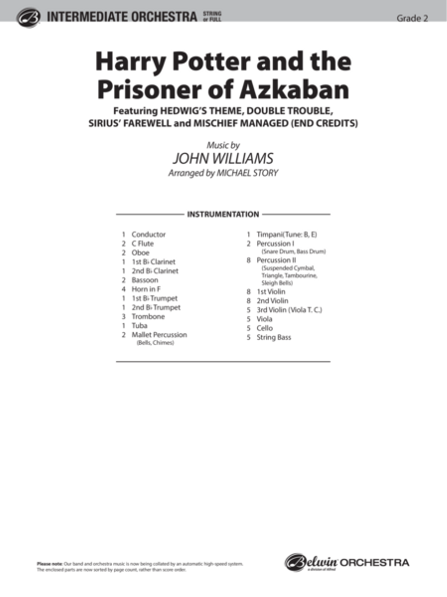 Harry Potter and the Prisoner of Azkaban Full Orchestra scores gallery preview page 2