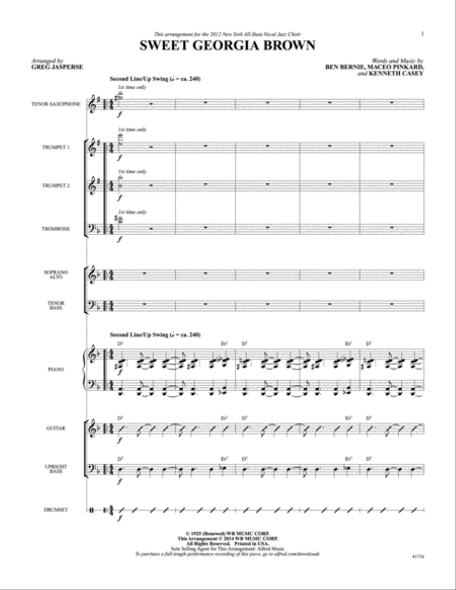 Sweet Georgia Brown: Score Score scores gallery preview page 2