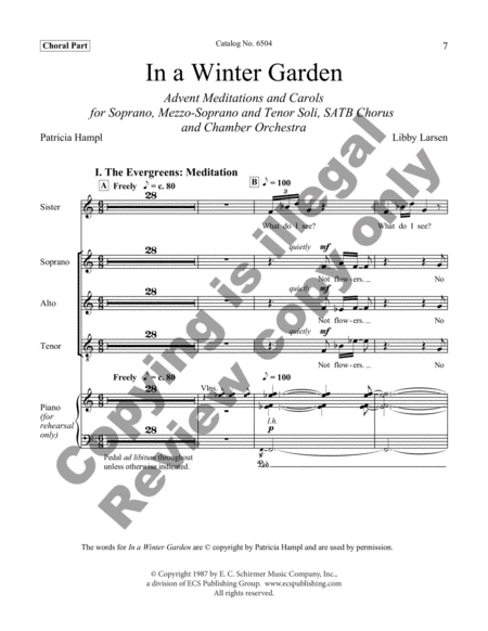 In a Winter Garden (Piano/choral score) image number null