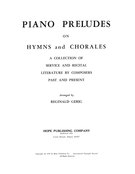 Piano Preludes on Hymns & Chorales-Digital Download