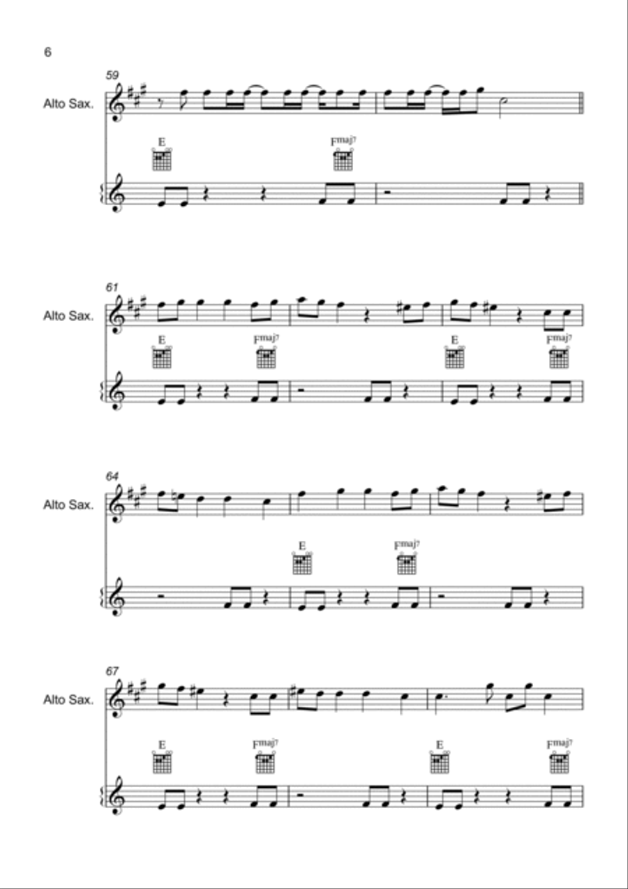 Unholy Alto Saxophone scores gallery preview page 6