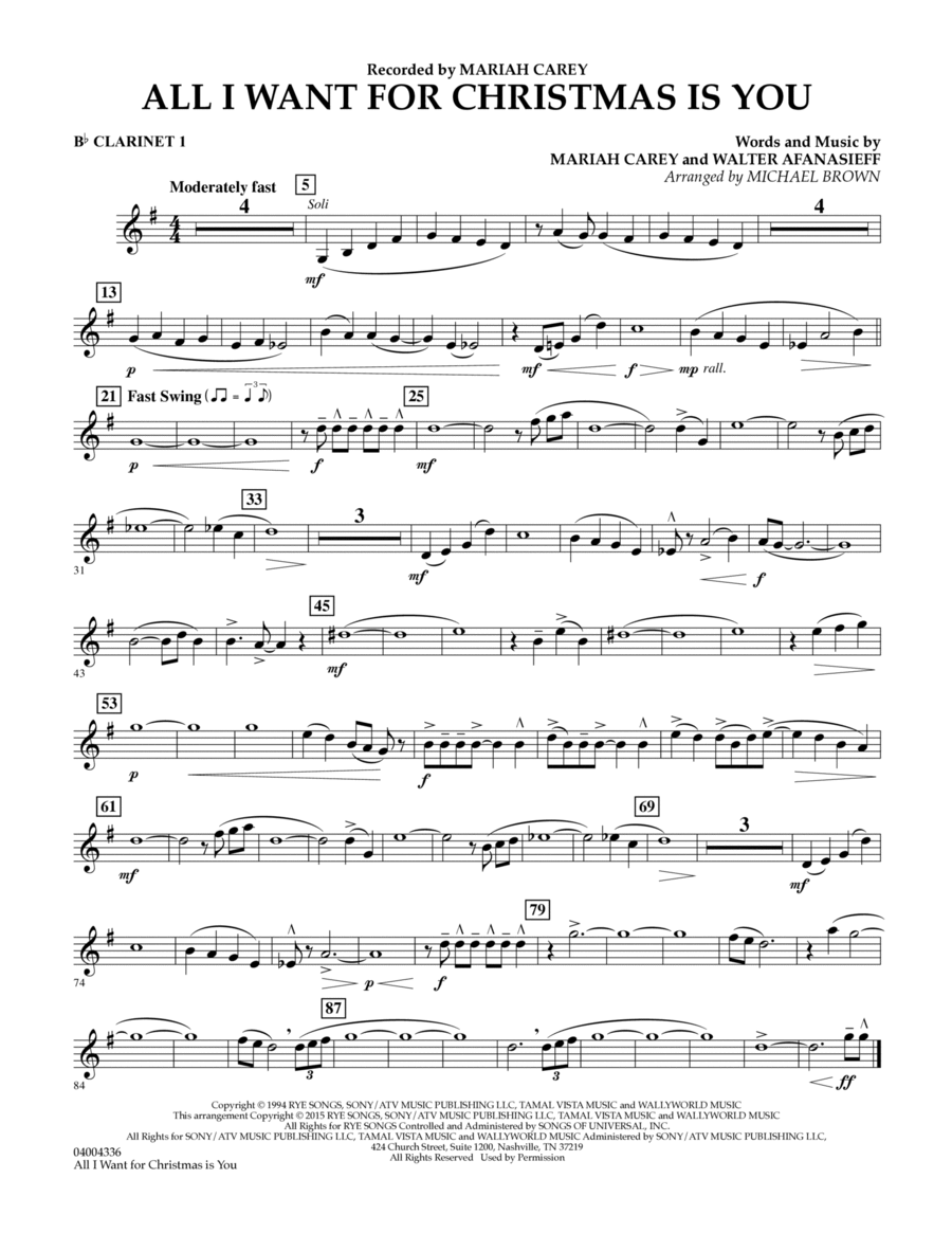 All i want for christmas is you sheet shop music