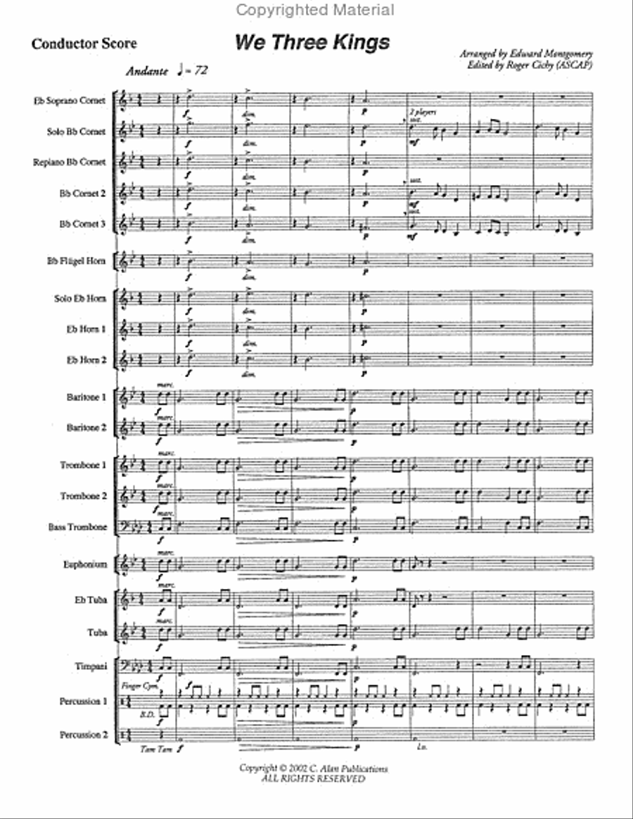 We Three Kings Brass Ensemble scores gallery preview page 2