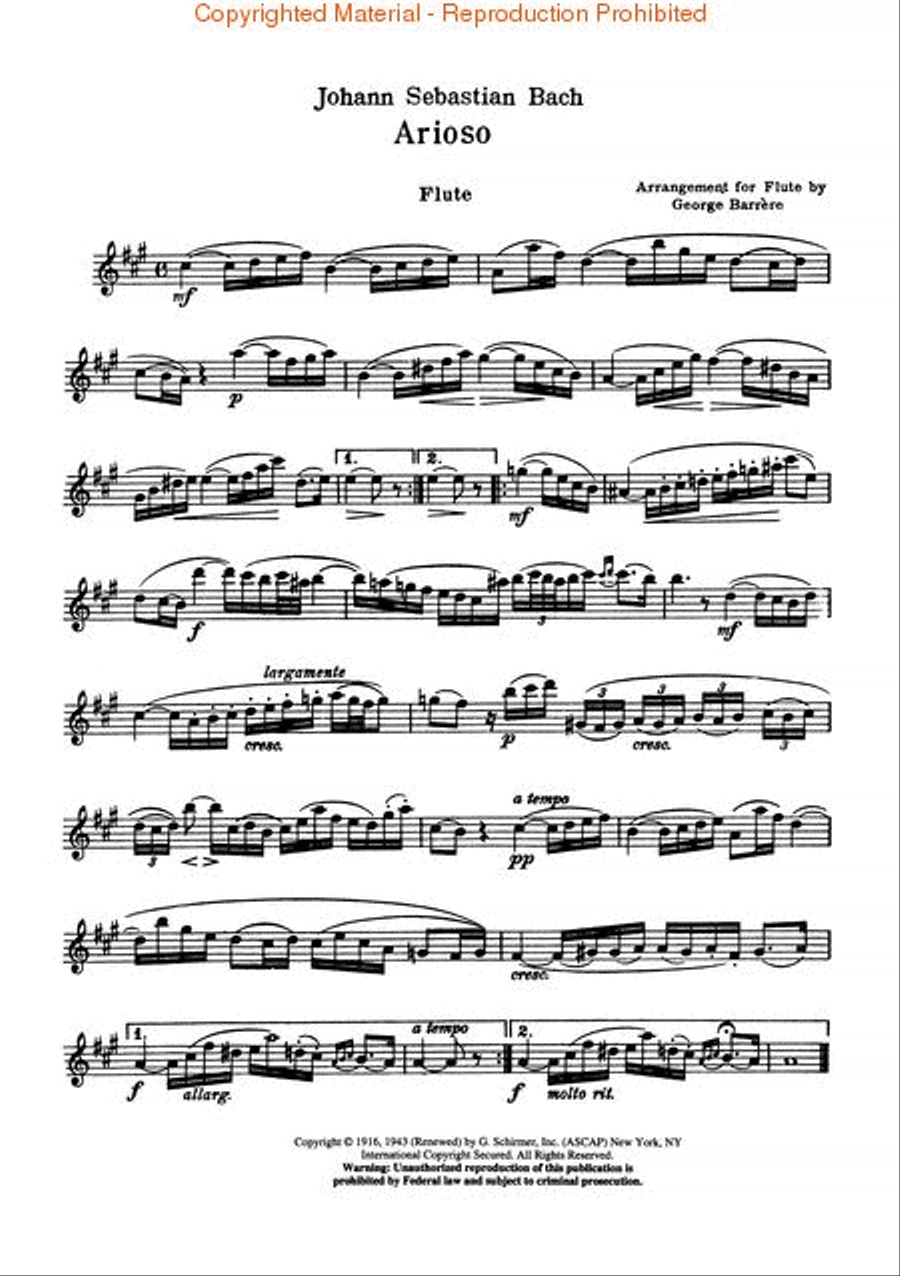 Arioso Flute Solo scores gallery preview page 3