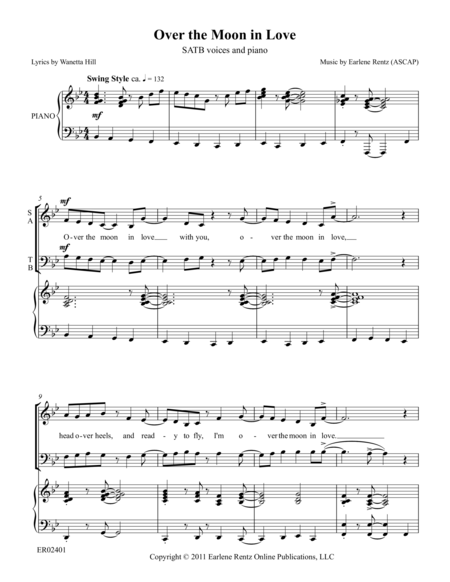 Over the Moon in Love - SATB image number null