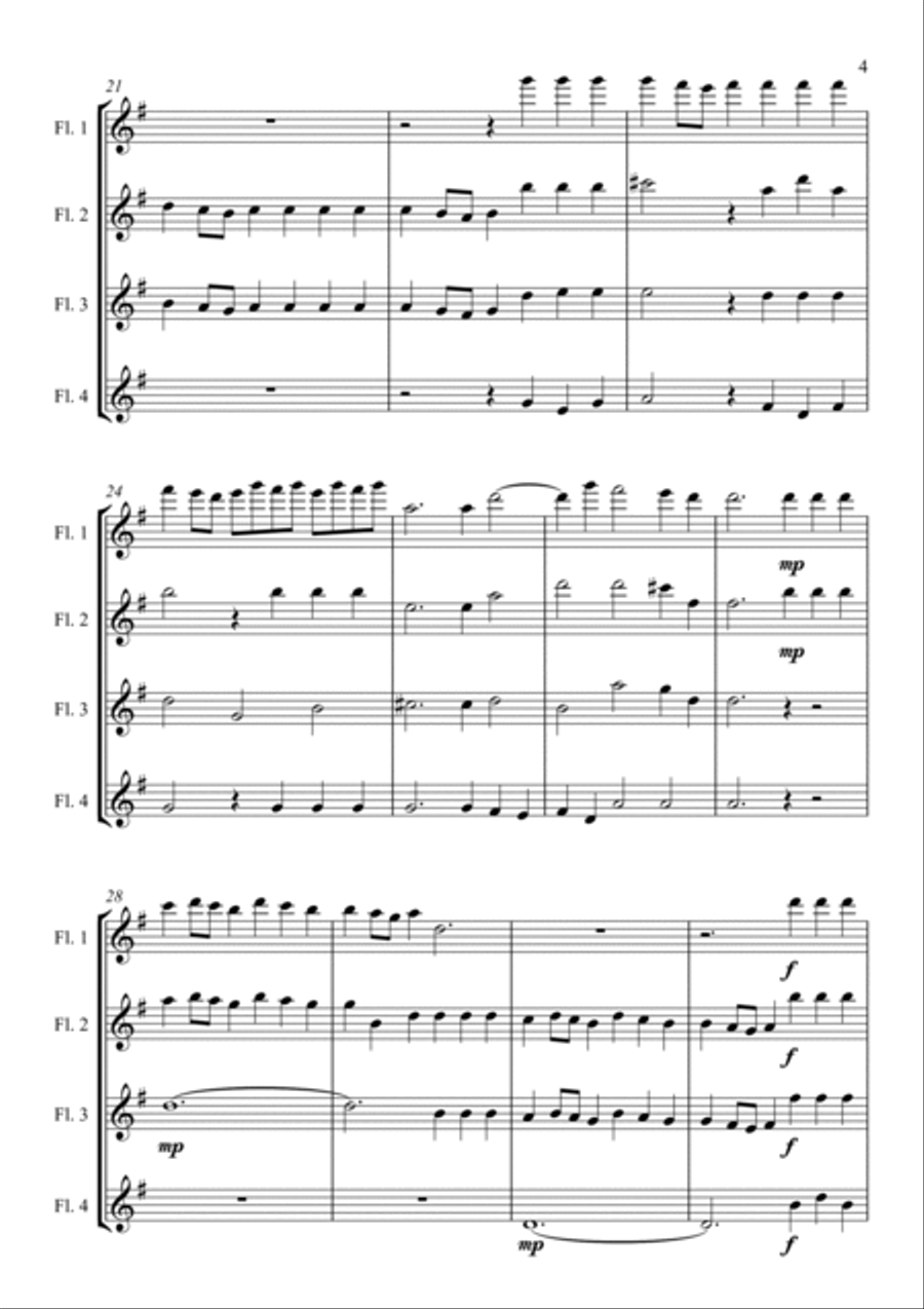 Alla Hornpipe from Handel's Water Music - for Flute Quartet Alla Hornpipe from Handel's Water Music - for Flute Quartet Woodwind Ensemble scores gallery preview page 5