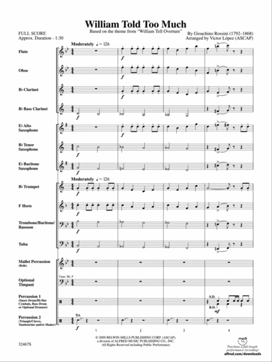 William Told Too Much William Told Too Much Concert Band scores gallery preview page 2