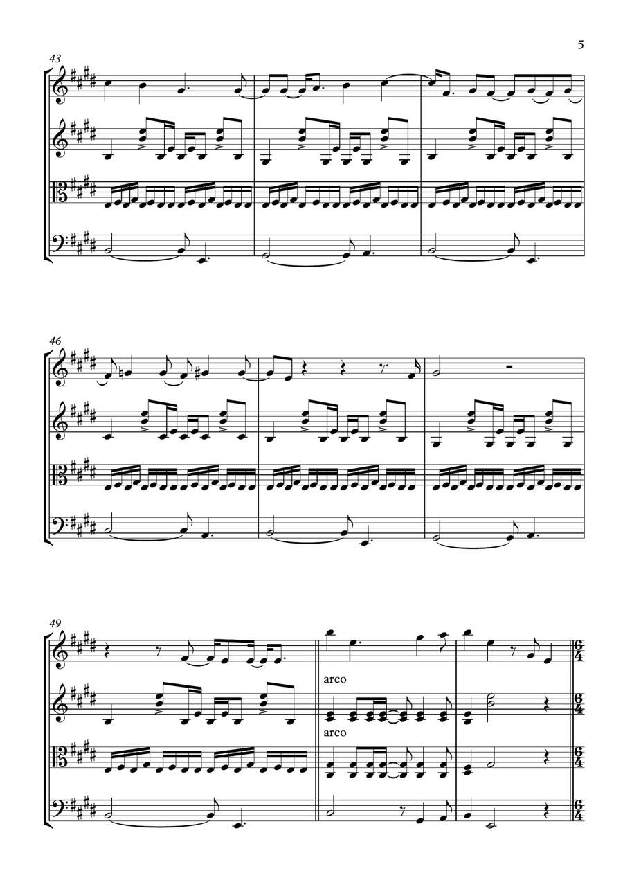 Crash Into Me String Quartet scores gallery preview page 5