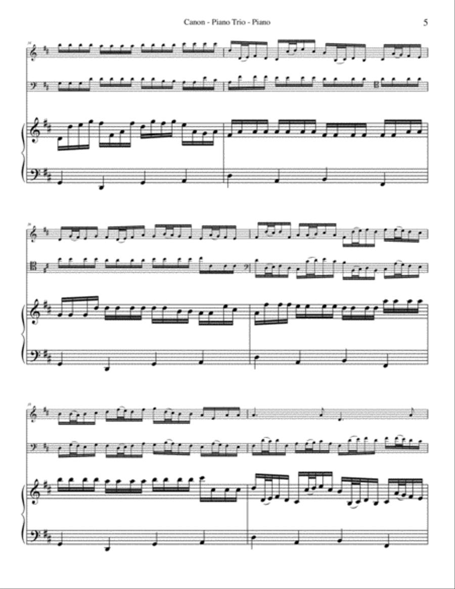 Pachelbel's Canon for Piano Trio Piano Trio scores gallery preview page 5