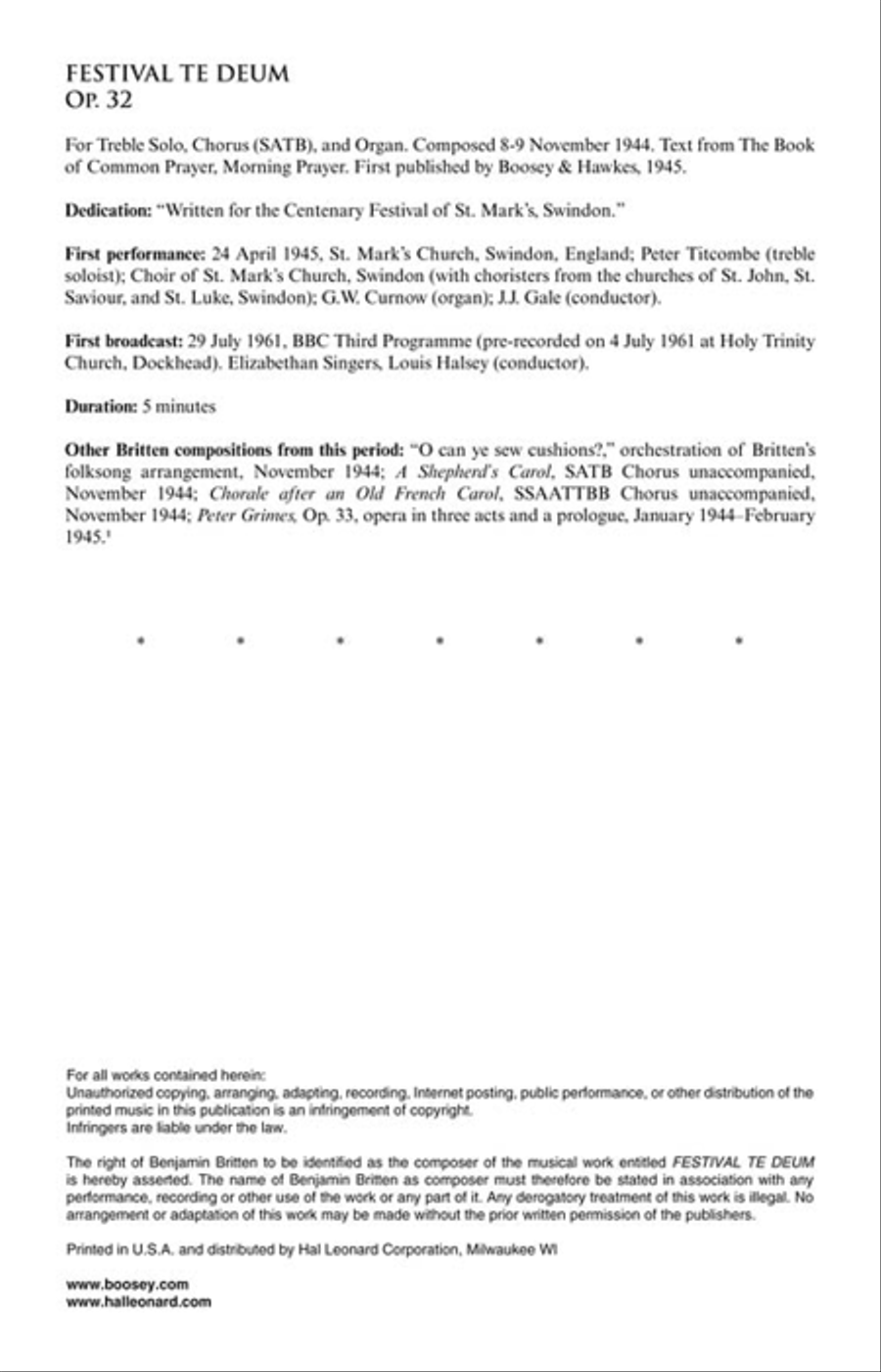 Festival Te Deum Festival Te Deum 4-Part scores gallery preview page 3
