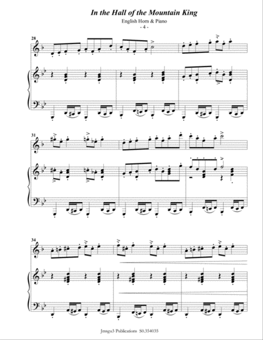 Grieg: Hall of the Mountain King from Peer Gynt Suite for English Horn & Piano English Horn scores gallery preview page 5
