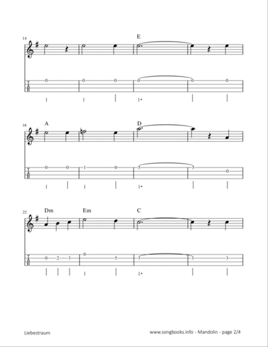 Liebestraum - F. Liszt Mandolin scores gallery preview page 2