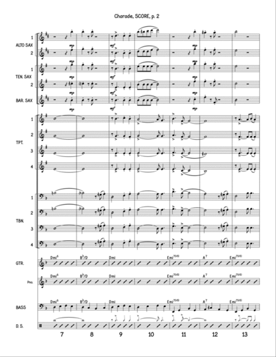 Charade Charade Jazz Ensemble scores gallery preview page 2
