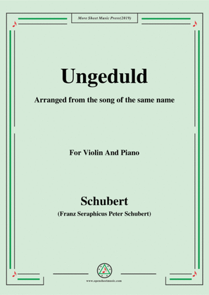 Book cover for Schubert-Ungeduld,for Violin and Piano