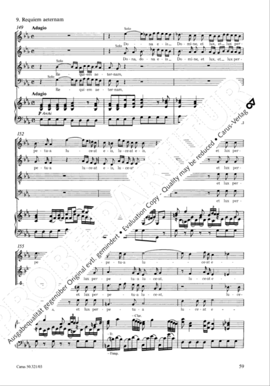 Requiem in C minor 4-Part scores gallery preview page 66
