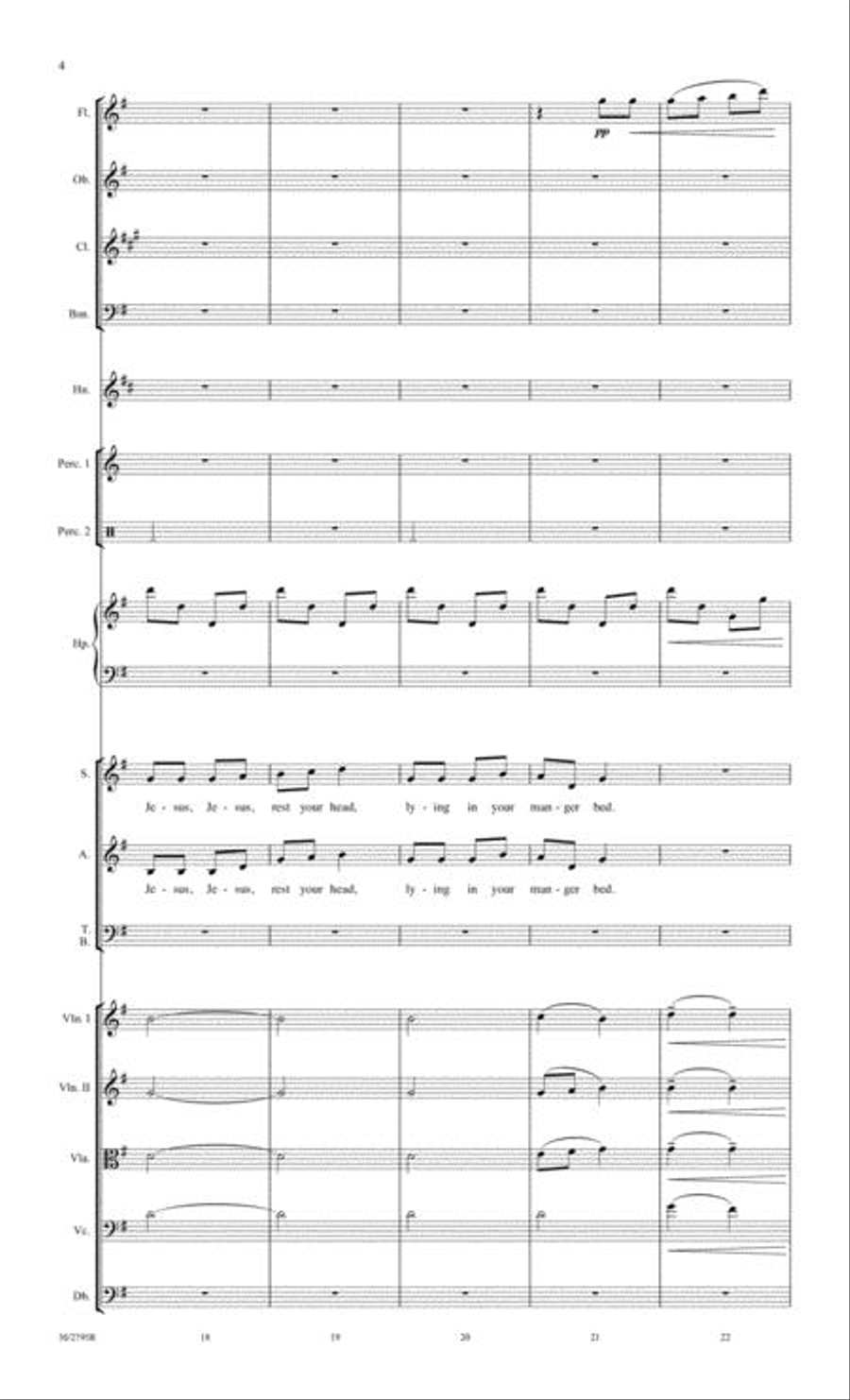 Jesus, Jesus, Rest Your Head - Chamber Orchestra Score and Parts Choir scores gallery preview page 5