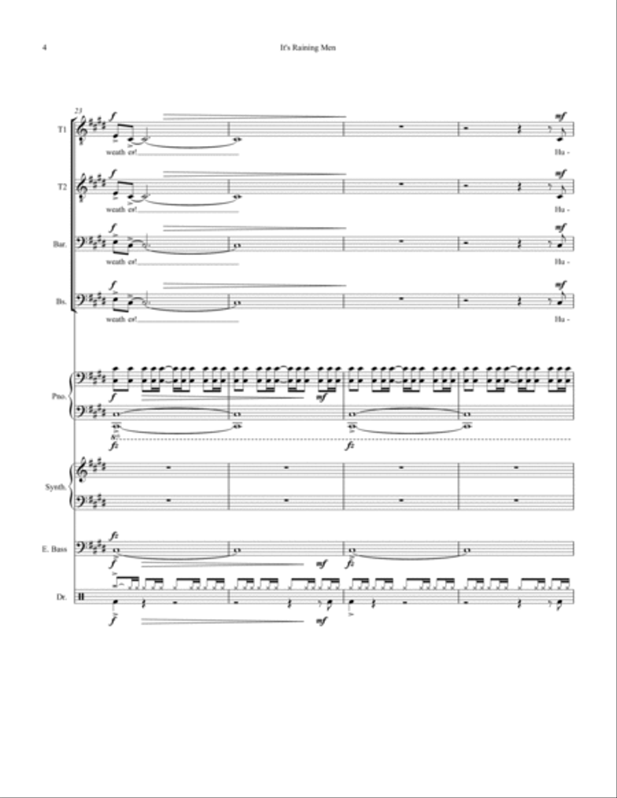 It's Raining Men Small Ensemble scores gallery preview page 4