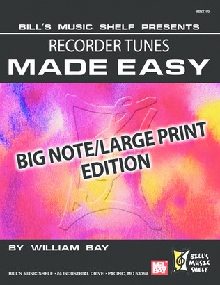 Book cover for Recorder Tunes Made Easy, Big Note/Large Print Edition