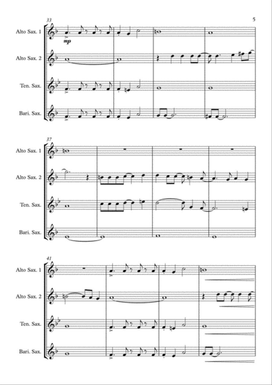 Africa Saxophone Quartet scores gallery preview page 5