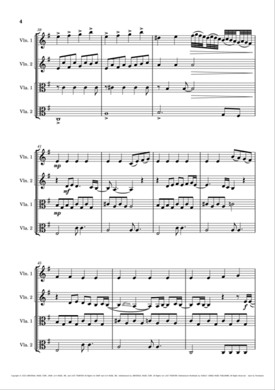 No Time To Die String Quartet scores gallery preview page 6