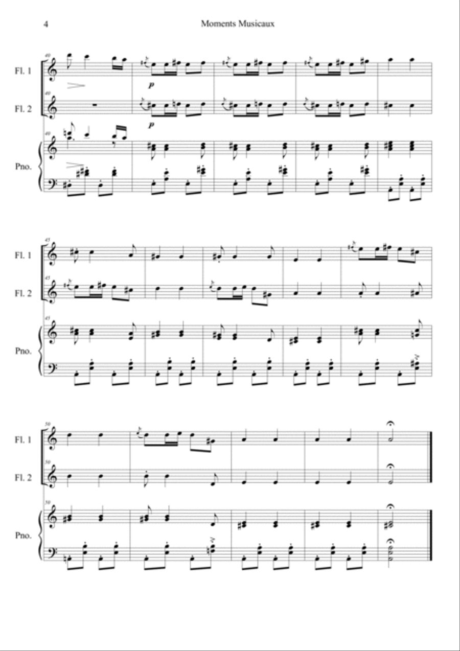 Moments Musicaux No.3 in Am Flute Duet scores gallery preview page 4
