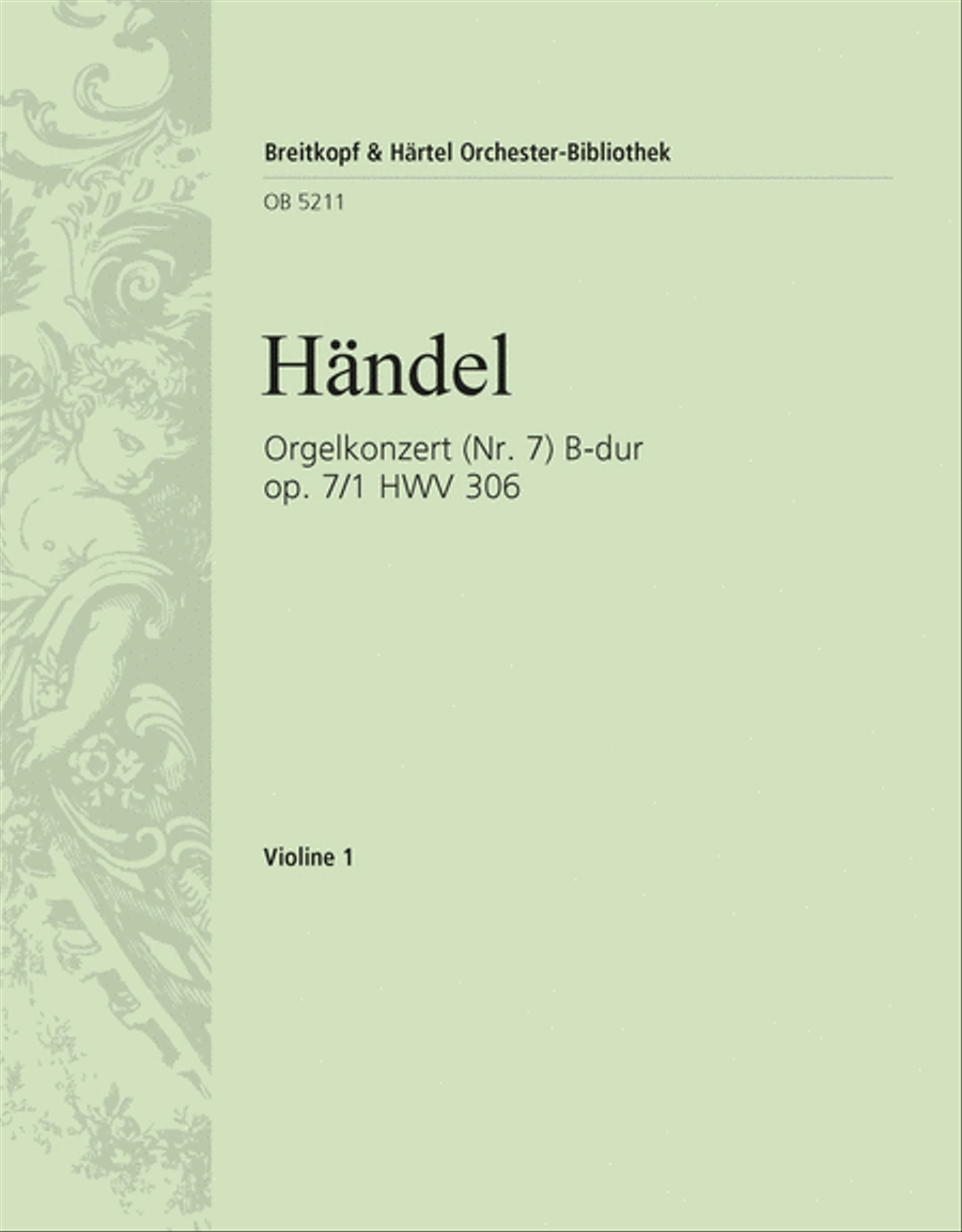 Organ Concerto (No. 7) in B flat major Op. 7/1 HWV 306 Orchestra scores gallery preview page 1