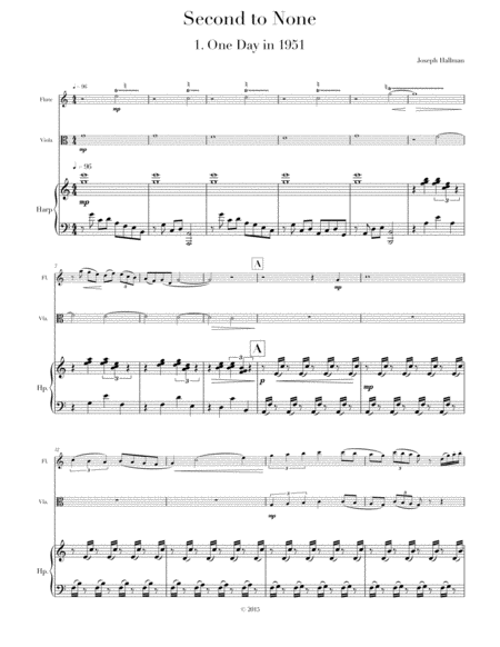 Second to None (score) for flute, viola, and cello image number null