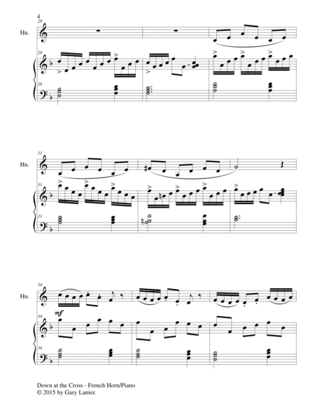 DOWN AT THE CROSS (Duet – French Horn and Piano/Score and Parts) image number null