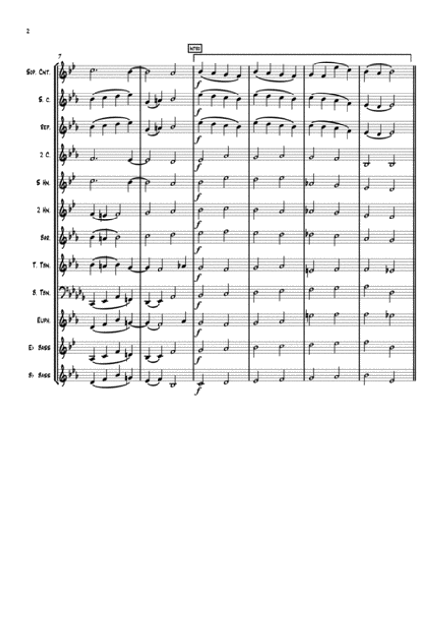 Praise My Soul, The King of Heaven (Score only) Brass Band scores gallery preview page 2