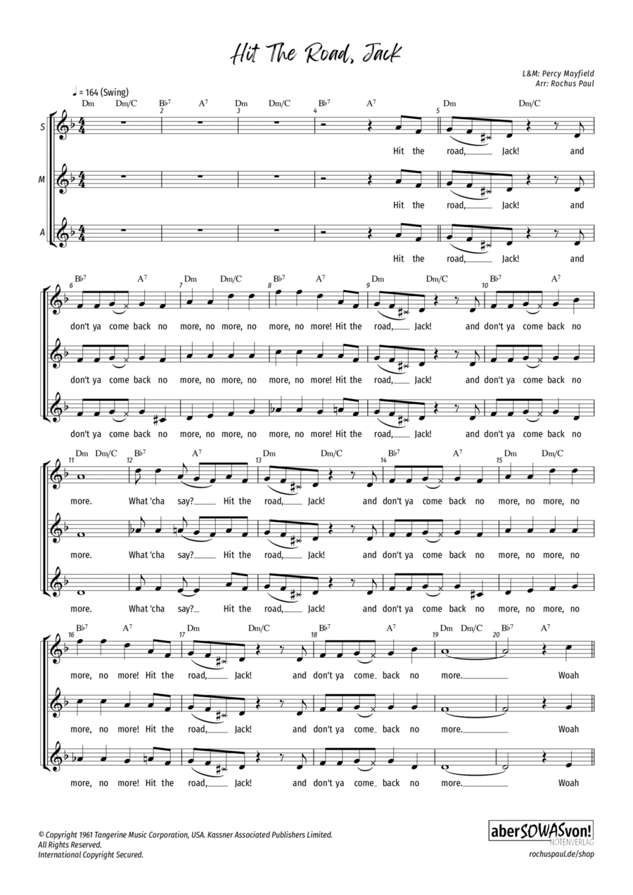 Hit The Road Jack Hit The Road Jack SSA scores gallery preview page 1