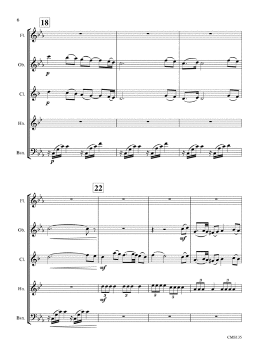 Pas de Deux Woodwind Quintet scores gallery preview page 6