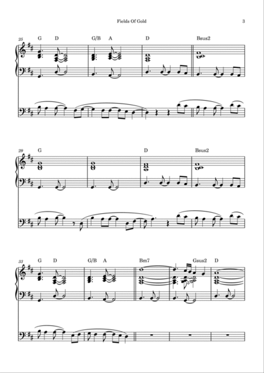 Fields Of Gold Fields Of Gold Piano scores gallery preview page 3