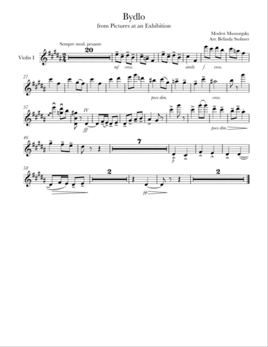 Bydlo from Pictures at an Exhibition - String Quartet String Quartet scores gallery preview page 4