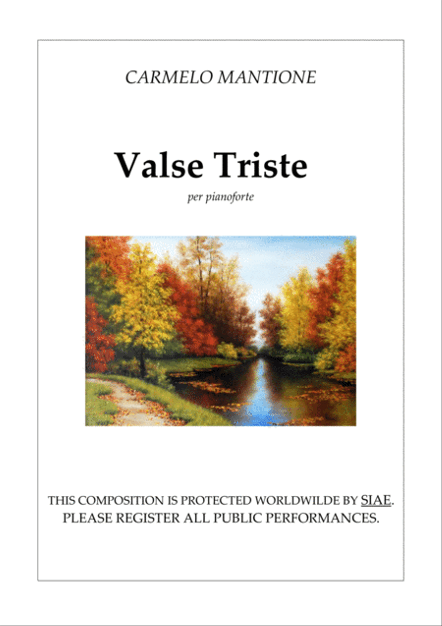 Valse triste per pianoforte Piano Solo scores gallery preview page 1
