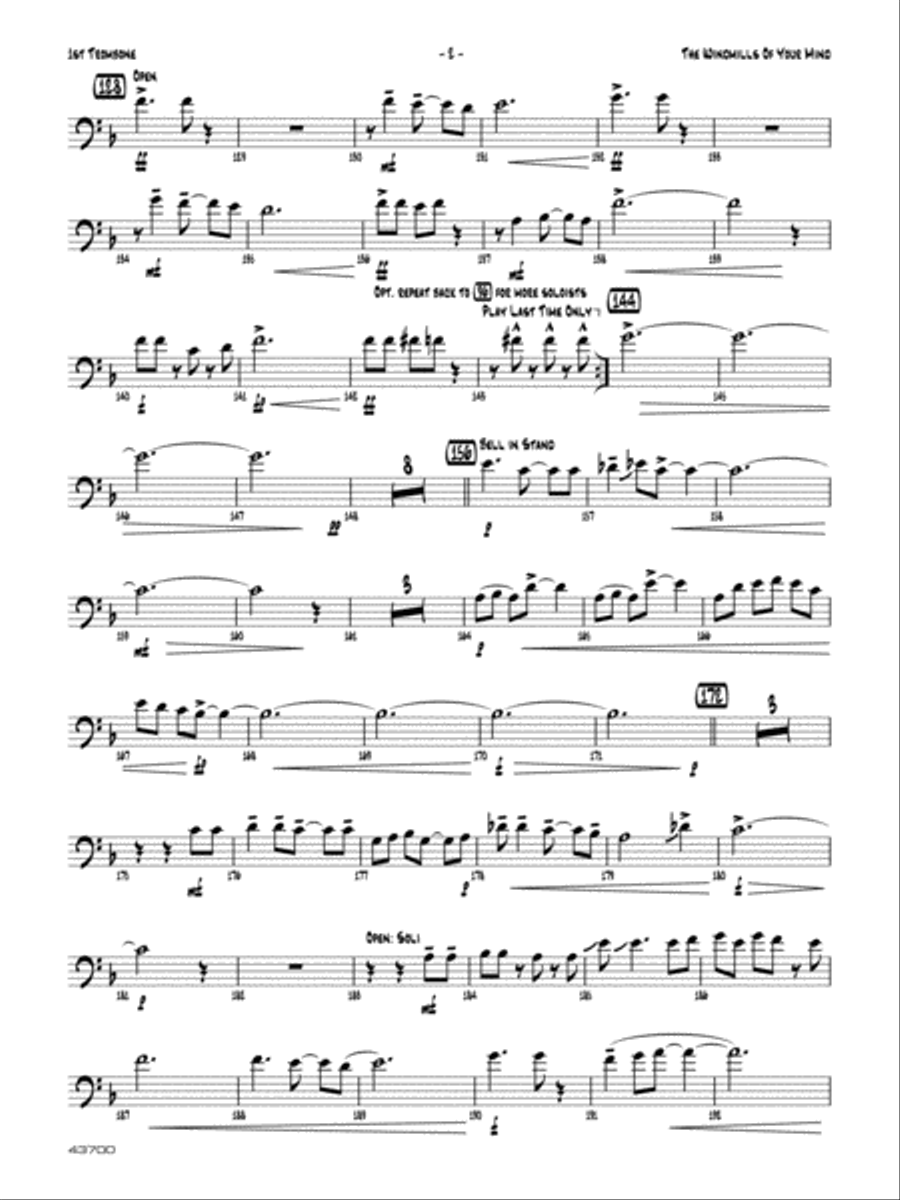 The Windmills of Your Mind: 1st Trombone Jazz Ensemble scores gallery preview page 2